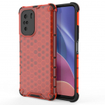 Tagakaaned Hurtel  Honeycomb Case armor cover with TPU Bumper for Xiaomi Redmi K40 Pro+ / K40 Pro / K40 / Poco F3 red