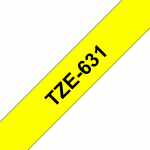 Tarvikud ja tarvikud Brother TZe-631 Laminated Tape Black on Yellow, TZe, 8 m, 1.2 cm
