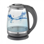 Veekeetja Adler  Kettle AD 1286 Standard, 2200 W, 2 L, Plastic/ glass, Grey/ transparent, 360&deg; rotational base