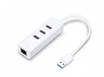 Muu arvutitarvik TP-Link USB 3.0 3-Port Hub & Gigabit Ethernet Adapter 2 in 1 USB Adapter UE330