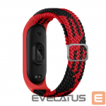 Rihm iLike Mi Band 3/4/5/6 Braided Fabric Strap Red Black