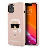 Tagakaaned Karl Lagerfeld Karl Lagerfeld Silicone Karl's Head iPhone 13 mini Case - Light Pink