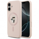 Tagakaaned Karl Lagerfeld Apple iPhone 17 Liquid Silicone Karl and Choupette MagSafe Case Pink