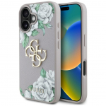Tagakaaned Guess  Guess Grained Roses Big 4G Logo iPhone 16 Case - Purple