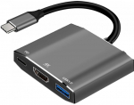 Muu arvutitarvik Art Adapter HUB 3in1 USB C ART OEM-C17 silver
