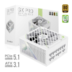 Toiteplokk gamemax  PSU | GX PRO 1050G WH | 1050 W | Gold | White | Full Modular