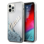 Tagakaaned Guess  Guess GUHCP12LGLVSBL iPhone 12 Pro Max 6.7" blue/blue hardcase Glitter Vintage Script