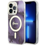 Tagakaaned Guess  Guess GUHMP14LHTMRSU iPhone 14 Pro 6.1" purple/purple hardcase Golden Marble MagSafe
