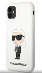 Tagakaaned Karl Lagerfeld Apple iPhone 11 Liquid Silicone Ikonik NFT Case White