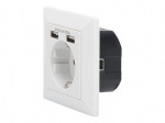 Server &ndash; muud tarvikud Digitus Safety socket for flush mounting with 2 USB ports | DA-70613
