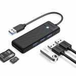 &Uuml;leminek Orico Orico PAPW3AT-U3 USB Hub 4-port 3x USB-A 3.0 with microSD/SD card reader 1 m - black