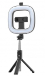 Selfie pulk iLike Universal SELFIE HANDLE TRIPOD AND RING LIGHT BLUETOOTH Black