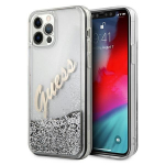 Tagakaaned Guess  Guess GUHCP12LGLVSSI iPhone 12 Pro Max 6.7" silver/silver hardcase Glitter Vintage Script