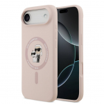 Tagakaaned Karl Lagerfeld Apple iPhone Air Liquid Silicone Karl and Choupette MagSafe Case Pink