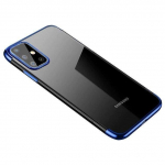 Tagakaaned Hurtel  Clear Color Case Gel TPU Electroplating frame Cover for Samsung Galaxy A72 4G blue