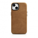 Tagakaaned iCarer  iCarer Oil Wax Premium Leather Case iPhone 14 Plus Magnetic Leather Case with MagSafe Brown (WMI14220703-TN)