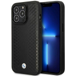 Tagakaaned BMW  Case BMW BMHMP14L22RFGK iPhone 14 Pro 6.1" black/black Leather Diamond Pattern MagSafe