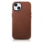 Tagakaaned iCarer  iCarer Oil Wax Premium Leather Case iPhone 14 Plus Magnetic Leather Case with MagSafe Brown (WMI14220703-RB)