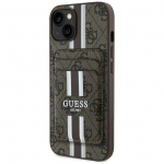 Muud kaubad Guess  Guess 4G Stripes case with Magsafe wallet for iPhone 15 brown