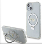Tagakaaned Guess Apple iPhone 15 IML Ring Stand Glitter MagSafe Case Transparent