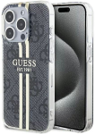 Tagakaaned Guess Apple iPhone 15 Pro Max hardcase IML 4G Gold Stripe Black