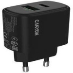 Arvutid ja tahvelarvutid Canyon CANYON charger OnCharge 200 20W 1xPD 1xQC EU Black CNE-CHA200-31 (5291485018337)