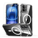 Muu telefoni lisavarustus ESR  ESR Classic Hybrid Kickstand Halolock MagSafe Case Set + Tempered Glass for iPhone 16 - Clear