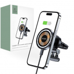 Adaptrid Tech-Protect  Tech-Protect MM15W-V5 Car Phone Holder with MagSafe 15W Inductive Charger for Air Vent - Black