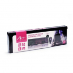 Muu arvutitarvik Art ART set wire keyboard USB A QWERTY with light + wire mouse USB A with light AK-50 black