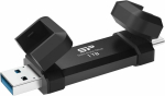 M&auml;lupulk Silicon power  DS72 Dual USB-C/USB 3.2 Gen 2 Portable External SSD, 1TB, Black