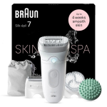 Epilaator Braun  | Epilator | Silk-&eacute;pil SE7-081 | Operating time (max) 40 min | Number of power levels 1 | Wet & Dry | White