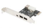 &Uuml;leminek Digitus IEEE 1394a Interface Card, PCI express, 4 Port 1x ext. 1394mini, 2x ext./1x int. 1394a Ports DS-30201-5