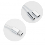 &Uuml;leminek OEM Adapter AUX 2in1 Type C (male) to Type C (female) / Jack 3,5 mm (female) white