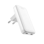 Tagakaaned fixed  Slim Traveller 2xUSB-C Travel Charger with world adapters, GaN, 45W | White