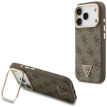 Tagakaaned Guess  Guess 4G PU Triangle Logo & Stand Camera Magsafe Case for iPhone 18 Pro Max / 17 Pro Max - brown