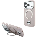 Tagakaaned Karl Lagerfeld  Karl Lagerfeld with Ring Stand 360 Choupette Head Pin MagSafe Case for iPhone 18 Pro Max / 17 Pro Max - pink