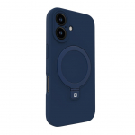 Tagakaaned Evelatus Apple iPhone 16 Premium Magsafe with Stand Soft Touch Silicone Case Dark Blue