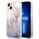 Tagakaaned Guess  Guess GUHCP14MLFLSU iPhone 14 Plus 6.7 "violet / purple hardcase Flower Liquid Glitter