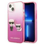 Tagakaaned Karl Lagerfeld  Karl Lagerfeld Gradient Ikonik Karl&Choupette Case for iPhone 13 mini - Pink