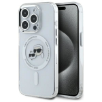 Muud kaubad Karl Lagerfeld  Karl Lagerfeld IML Metal Karl&Choupette Head MagSafe iPhone 15 Pro Case - White