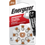 Aku Energizer  Cinka gaisa baterija AC312E (V312  HA312  PR41  7002ZD) dzirdes aparatam 1 45 V Energizer 8 gab. blistera karba