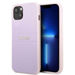 Tagakaaned Guess  Guess GUHCP13SPSASBPU iPhone 13 mini 5,4 "purple / purple Saffiano Hot Stamp & Metal Logo