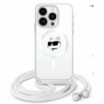Muu telefoni lisavarustus Karl Lagerfeld  Karl Lagerfeld IML Choupette Head & Cord Magsafe iPhone 16 Pro Case - Clear