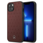 Tagakaaned Mercedes-Benz  Mercedes Leather Stars Pattern Case for iPhone 13 mini - Red