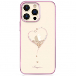 Tagakaaned Kingxbar  Silicone case with Swarovski crystals Kingxbar Wish Series for iPhone 14 Plus - pink