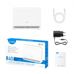 Ruuterid Cudy LT500ELinkCell AC1200 4G LTE Cat4 Router Dual Band WiFi Nano SIM VPN Mesh Support White