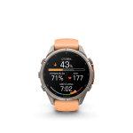 Nutikell Garmin  Fenix 9 Pro &ndash; inReach, 43mm, Titanium with Shell Pink/Autumn Orange Silicone Band