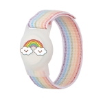 Tagakaaned Hurtel  AirTag Case with Strap for Kids Nylon Wristband - with Rainbow Colored Strap