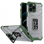 Tagakaaned Hurtel  Crystal Ring Case Kickstand Tough Rugged Cover for iPhone 13 Pro green