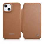 Tagakaaned iCarer  iCarer CE Premium Leather Folio Case iPhone 14 Plus Magnetic Flip Leather Folio Case MagSafe Brown (WMI14220715-BN)